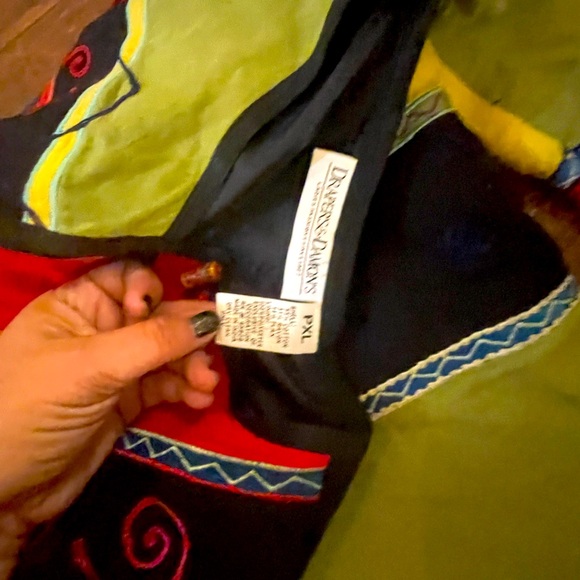 Vibrant, vintage XL Patchwork Art Jacket - Picture 3 of 8